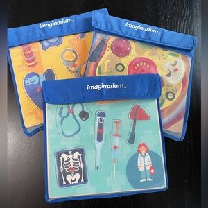 Set of 3 Imaginarium Toys R Us Wooden Puzzles and cases